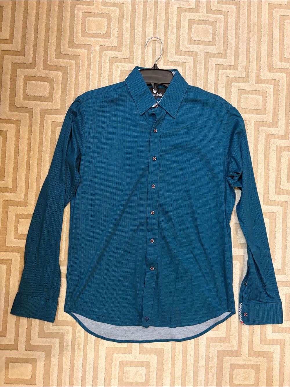 ButterCloth Men's Teal Blue Long-Sleeve Dress Shirt